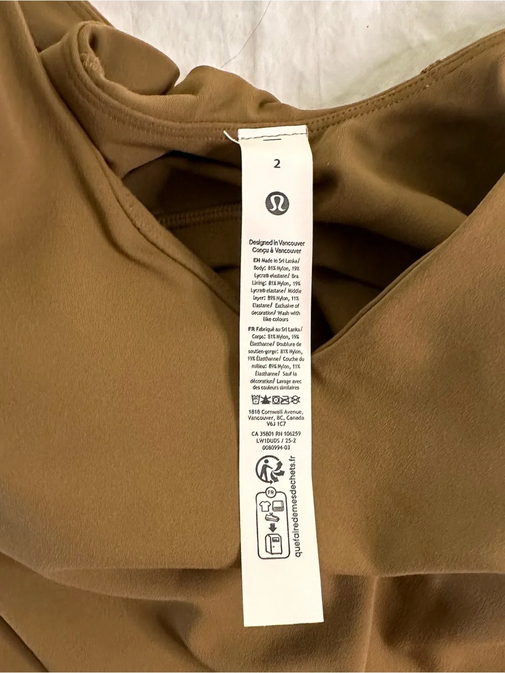 New with tags Lululemon Align Tank, Size 2